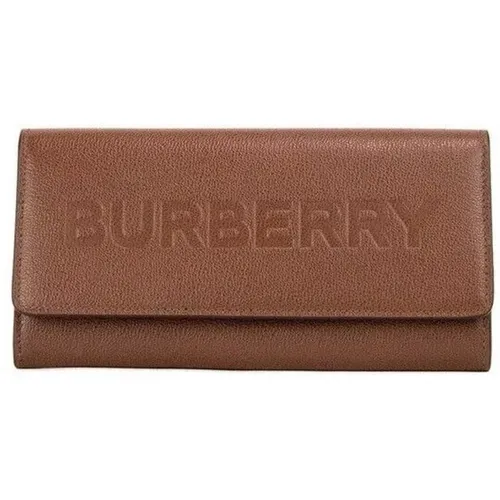 Embossed Leather Continental Clutch Wallet in , female, Sizes: ONE SIZE - Burberry - Modalova