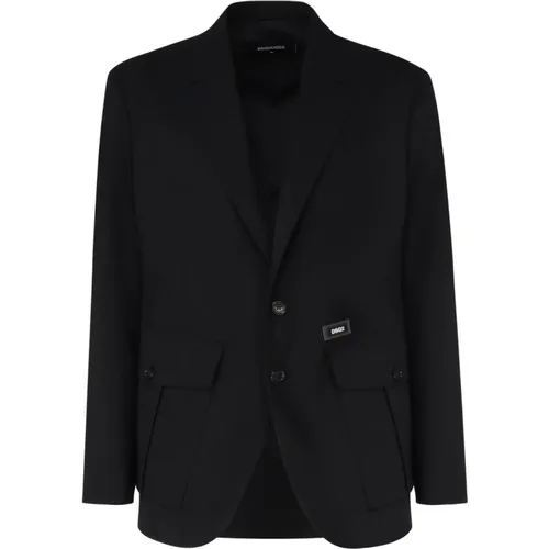 Schwarze Jacken mit 98% Baumwolle - Dsquared2 - Modalova