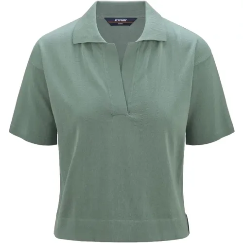 Grünes Polo Shirt Kurze Ärmel , Damen, Größe: XL - K-way - Modalova