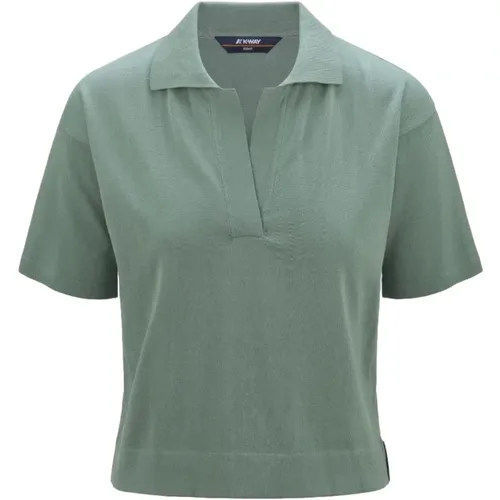 Grünes Polo Shirt Kurze Ärmel , Damen, Größe: XS - K-way - Modalova