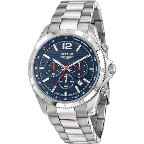 Chronograph Blue Dial Stainless Steel Watch , male, Sizes: ONE SIZE - Sector No Limits - Modalova
