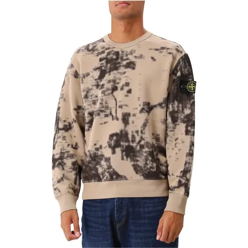 Grafikdruck Taubengrauer Pullover - Stone Island - Modalova