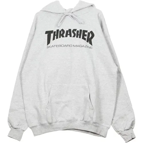 Grau/Schwarz Skatemag Hood Langarm Sweatshirt - Thrasher - Modalova