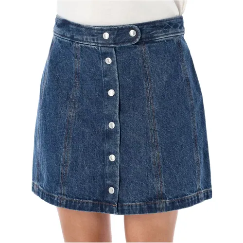 Washed Indigo Mini Skirt , female, Sizes: M, XS - A.p.c. - Modalova