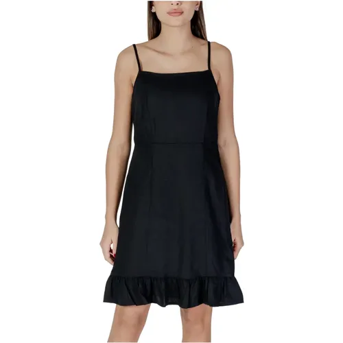 Leinen-Viskose Kleid für Damen Frühling/Sommer , Damen, Größe: L - b.Young - Modalova