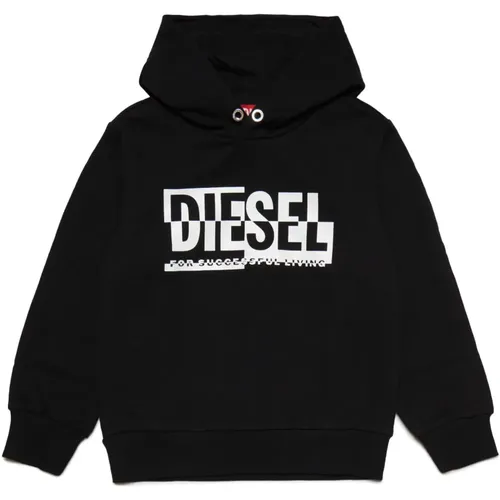 Kapuzenpullover aus Baumwolle mit unterteiltem Logo - Diesel - Modalova