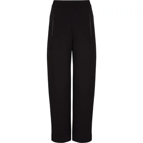 Schwarze Hose mit elastischem Bund , Damen, Größe: XL - Emporio Armani - Modalova