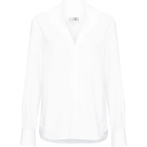 Cotton Poplin Shirt , female, Sizes: M, XS, S - MM6 Maison Margiela - Modalova