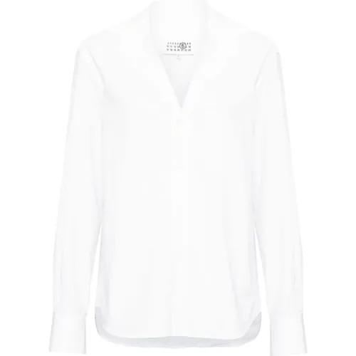 Cotton Poplin Shirt , female, Sizes: XS, S - MM6 Maison Margiela - Modalova