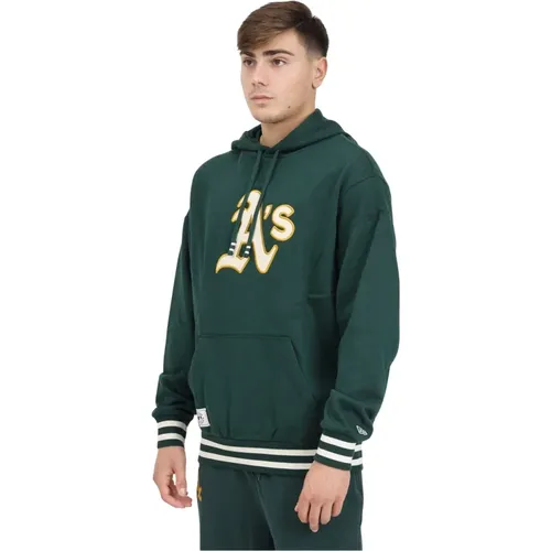 MLB Rib Infill Kapuzenpullover Grün , Herren, Größe: L - new era - Modalova