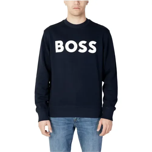 Blaues Sweatshirt mit langen Ärmeln , Herren, Größe: XL - Hugo Boss - Modalova
