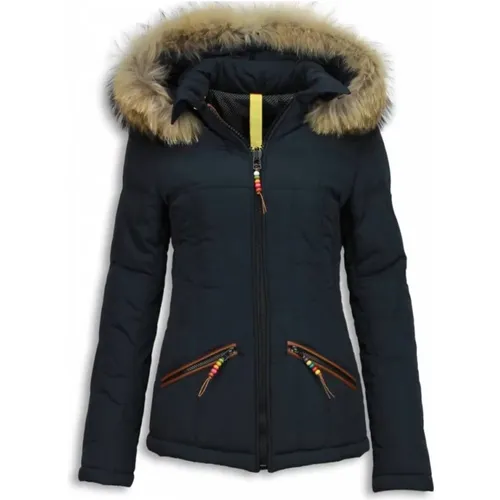 Jacke mit Echtem Pelz - Exklusive Jacken für Frauen - R023B , Damen, Größe: XL - Gentile Bellini - Modalova