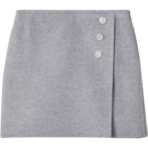 Monogram Mini Skirt in Grey , female, Sizes: M - TORY BURCH - Modalova