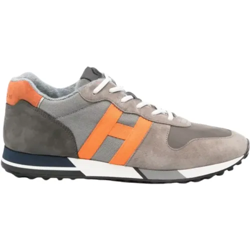 Taupe Wildleder H Sneakers , Herren, Größe: 39 1/2 EU - Hogan - Modalova