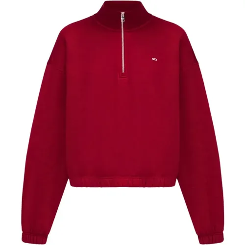 Roter Zip Hoher Kragen Pullover - Tommy Hilfiger - Modalova