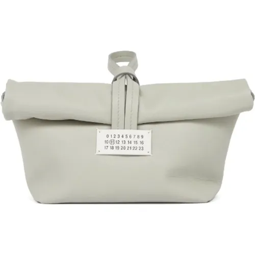Grey Leather Clutch Bag , female, Sizes: ONE SIZE - Maison Margiela - Modalova