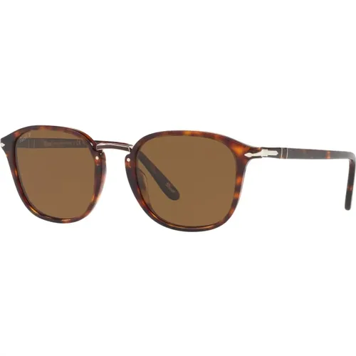 Klassische Sonnenbrille in Dark Havana/ , Herren, Größe: 53 MM - Persol - Modalova