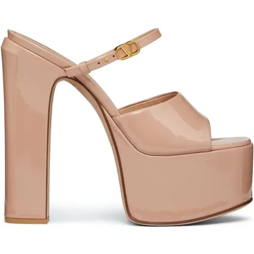 Rose Patent Leather Platform Sandals , female, Sizes: 7 UK - Valentino Garavani - Modalova