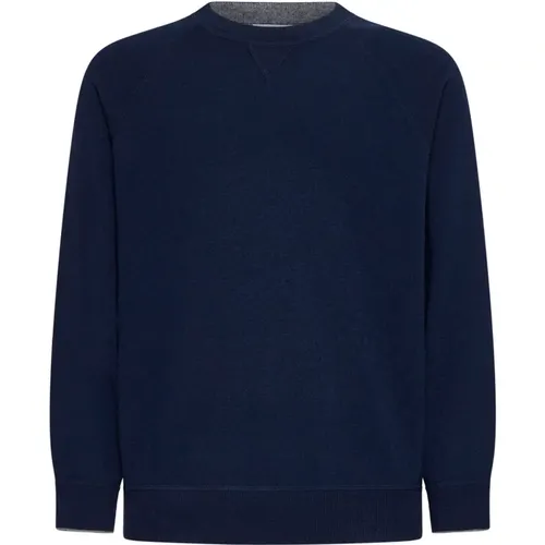 Blaue Pullover für Männer - BRUNELLO CUCINELLI - Modalova