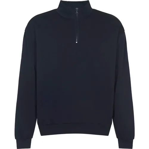 Sweatshirt mit hohem Gauge und Halbem Reißverschluss , Herren, Größe: L - Auralee - Modalova