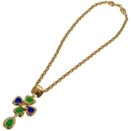 Multicolored Metal Necklace with Chanel Color Stone , female, Sizes: ONE SIZE - Chanel Vintage - Modalova