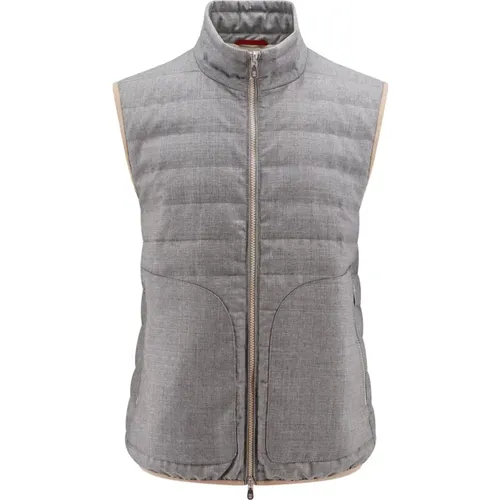 Gepolsterte ärmellose Jacke - BRUNELLO CUCINELLI - Modalova