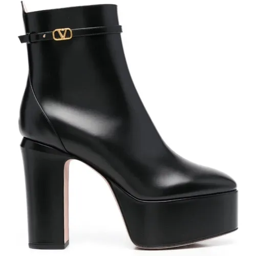 Logo-Buckle Ankle Boots , female, Sizes: 7 1/2 UK, 6 1/2 UK, 6 UK, 7 UK - Valentino - Modalova