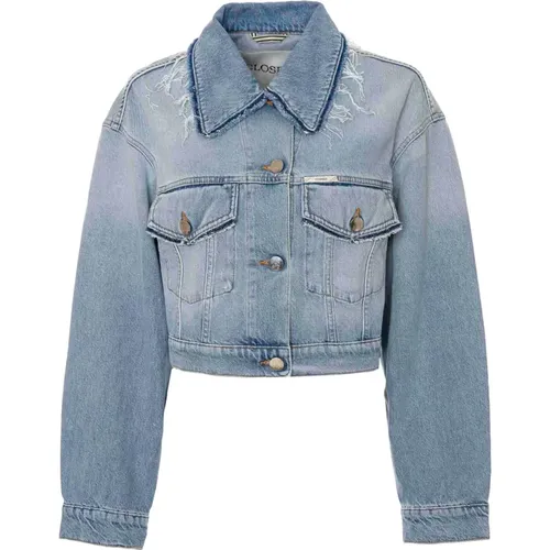 Boxy Denim Jacke mit Zerstörten Effekten - closed - Modalova