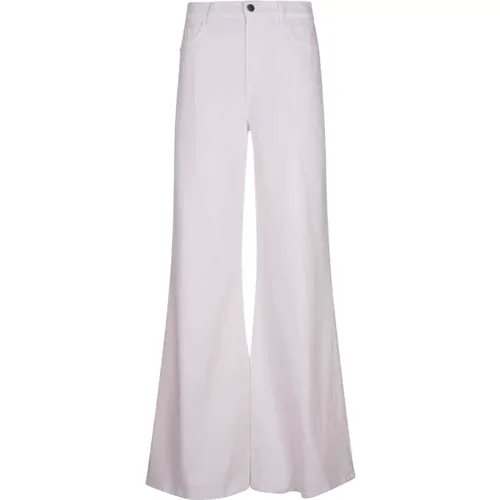 Weiße Wide Leg Palazzo Jeans , Damen, Größe: W28 - Frame - Modalova