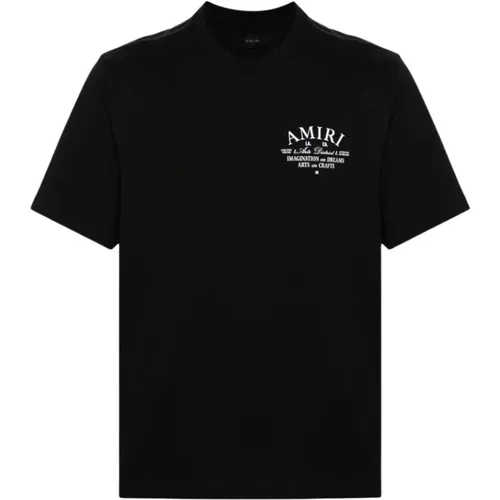 Schwarzes T-Shirt mit Logo-Print und Rundhalsausschnitt , Herren, Größe: S - Amiri - Modalova