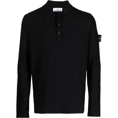 Knitted Badge Polo Shirt , male, Sizes: M - Stone Island - Modalova