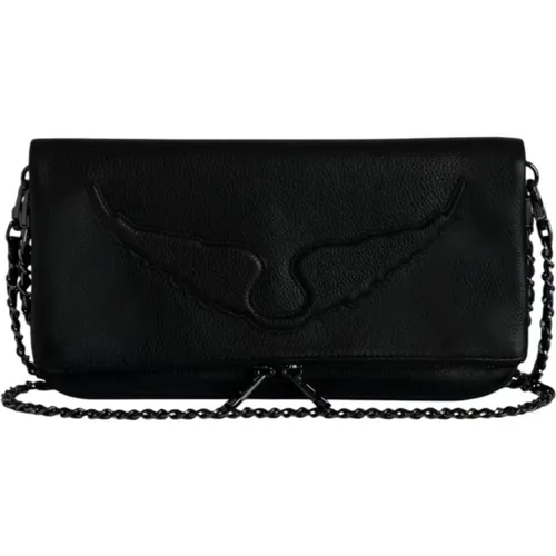 Schwarze Leder Rock Pochette Tasche - Zadig & Voltaire - Modalova