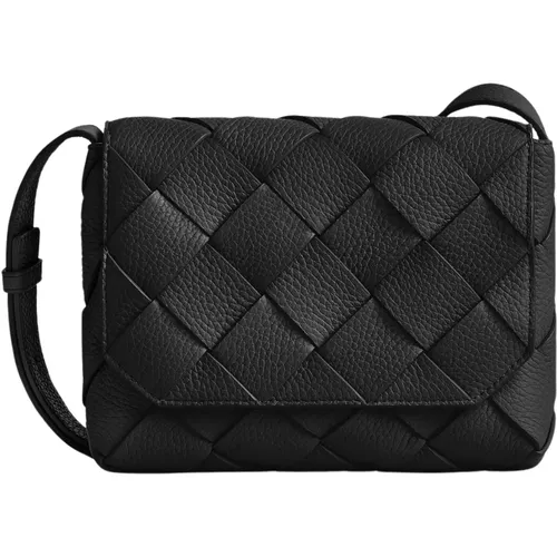 Schwarze Crossbody-Tasche mit Intreccio-Motiv - Bottega Veneta - Modalova