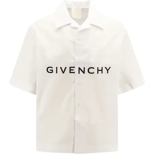 Weißes Button-Up Hemd mit -Print , Herren, Größe: L - Givenchy - Modalova