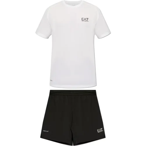 Set: T-Shirt und Shorts , Herren, Größe: S - Emporio Armani EA7 - Modalova