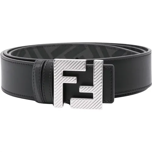 Wendbarer FF Squared Twin Buckle Gürtel , Herren, Größe: 100 CM - Fendi - Modalova