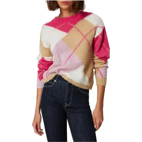 Weicher Jacquard-Pullover mit Argyle-Muster - ACTITUDE - Modalova