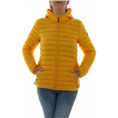 Gelbe Kapuzenjacke mit Reißverschluss und Mehreren Taschen , Damen, Größe: S - Ciesse Piumini - Modalova