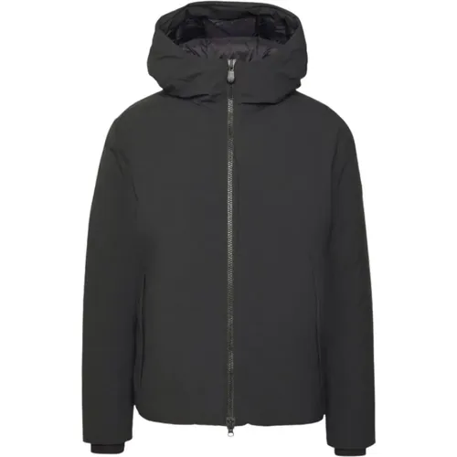 Gepolsterte Schwarze Jacke mit Verstellbarer Kapuze , Herren, Größe: 2XL - Save The Duck - Modalova