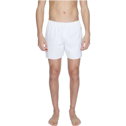 Weiße bedruckte Badehosen Frühling/Sommer , Herren, Größe: M - Emporio Armani EA7 - Modalova