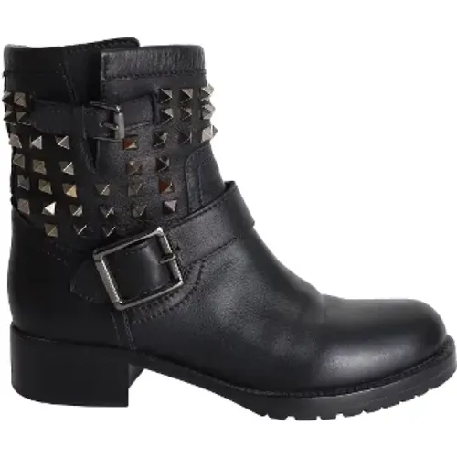 Pre-owned Leather boots , female, Sizes: 4 1/2 UK - Valentino Vintage - Modalova
