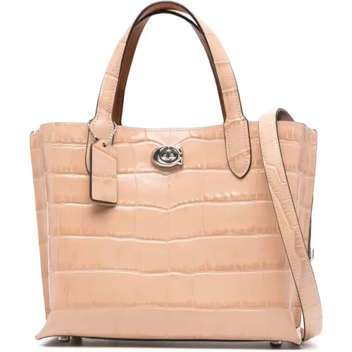 Croc Embossed Elegant Tote Bag , female, Sizes: ONE SIZE - Coach - Modalova