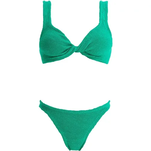 Ruched Bikini Set with Criss-Cross Detail , female, Sizes: ONE SIZE - Hunza G - Modalova