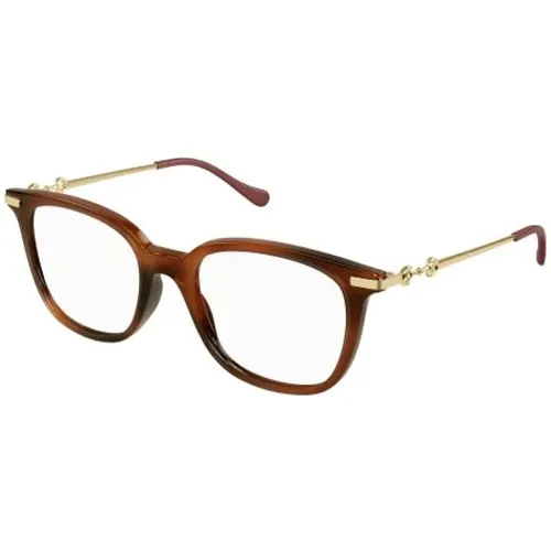 Gg0968O Havana Gold Transpare Glasses , unisex, Sizes: 50 MM - Gucci - Modalova