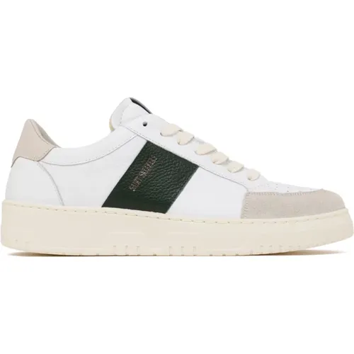 Weiße und Olivgrüne Ledersneakers - Saint Sneakers - Modalova