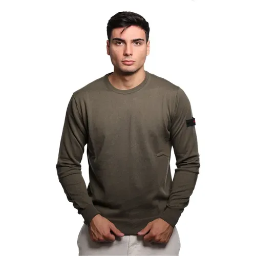 Grüner Militärstil Pullover , Herren, Größe: 2XL - Peuterey - Modalova