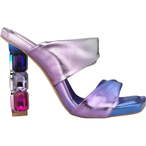 Crystal Heel Sandal , female, Sizes: 5 UK - Alma en Pena - Modalova
