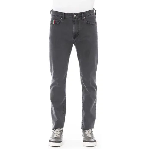 Men's Regular Jeans with Logo Button , male, Sizes: W36, W33, W38 - Baldinini - Modalova