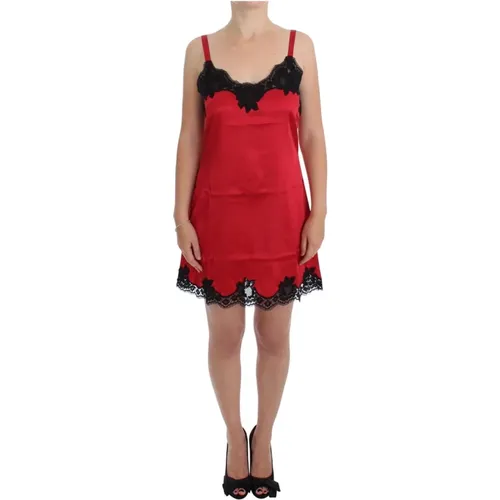 Elegantes Spitzen Chemise Kleid , Damen, Größe: 2XS - Dolce & Gabbana - Modalova