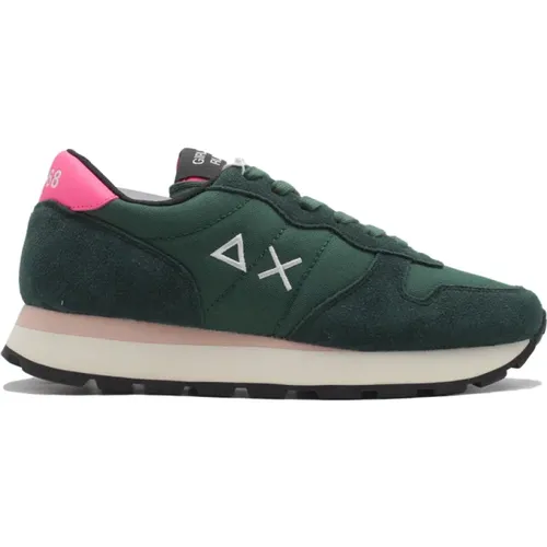 Running Sneakers - Ally Solid Dark Green , male, Sizes: 4 UK - Sun68 - Modalova